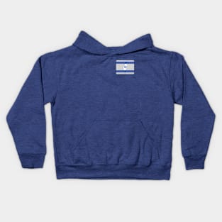 Map of Israel on Stylized Israeli Flag Kids Hoodie